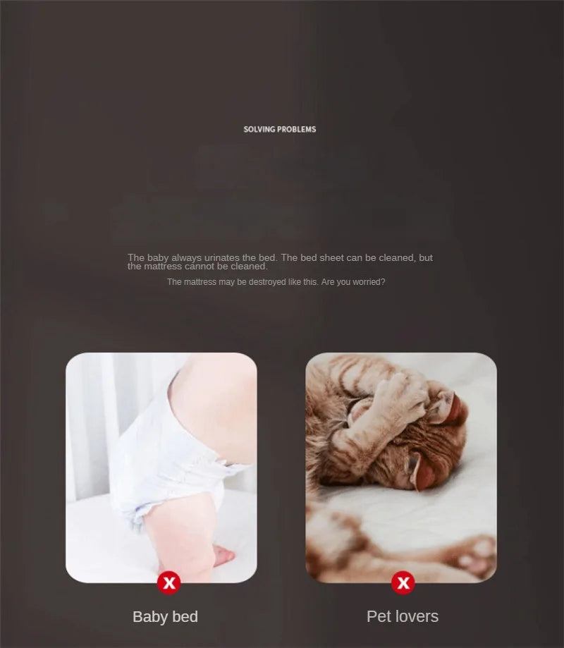 100% Waterproof Bed  Bed Covers Washable Bed Sheets Incontinence Prevention  Anti-slip Bed Cover Not Including Pillowcase Room