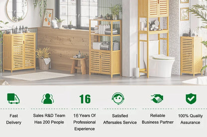 Factory Price Freestanding Kitchen Bamboo Cabinet With Flipping-up Dustproof Door Kitchen Storage Cabinet