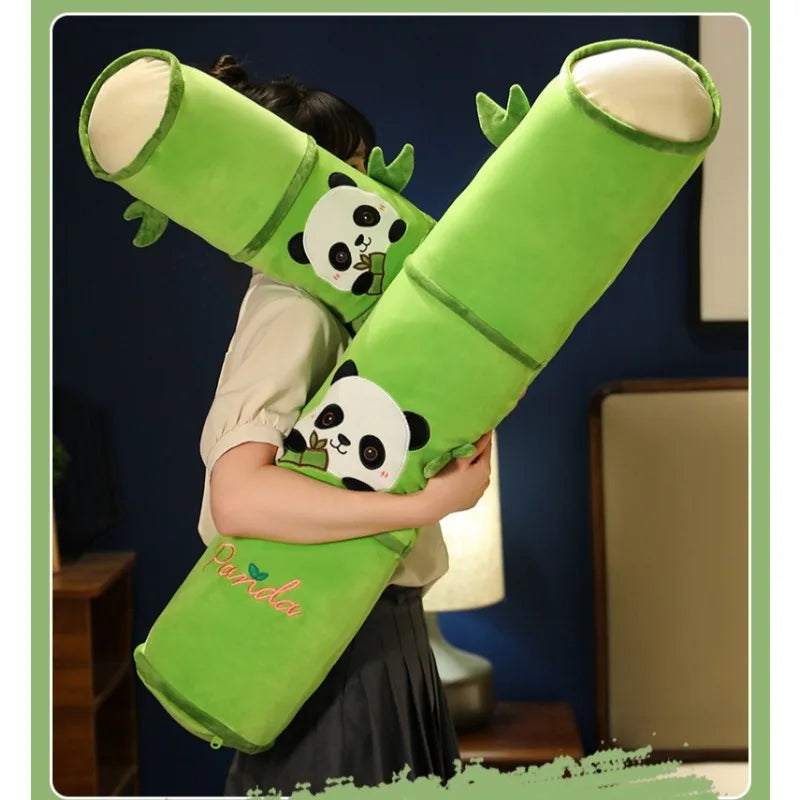 Panda Bamboo Throw Pillow Blanket Lunch Break Blanket Dual-purpose Two-in-one Panda Bamboo Tube Sleeping Leg Pillow