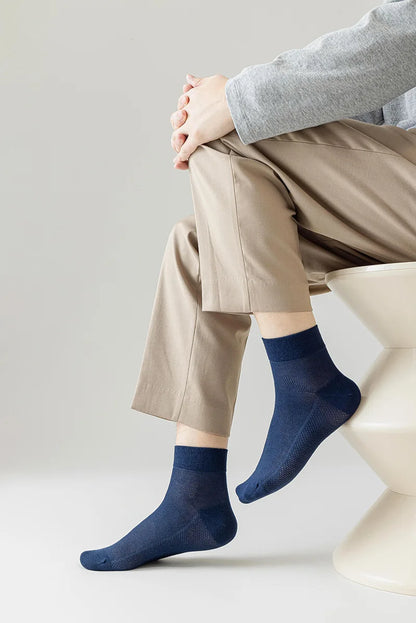 Bamboo Socks Thin Summer Men's Breathable Socks Absorbent Deodorant Bamboo Fiber Mesh Short Sock