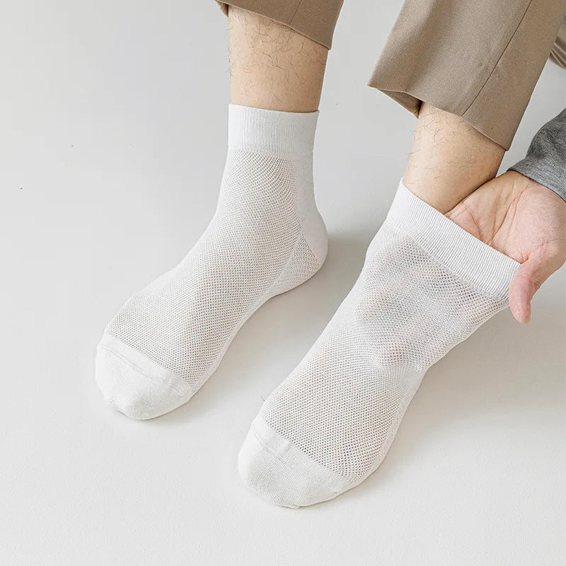 Bamboo Socks Thin Summer Men's Breathable Socks Absorbent Deodorant Bamboo Fiber Mesh Short Sock