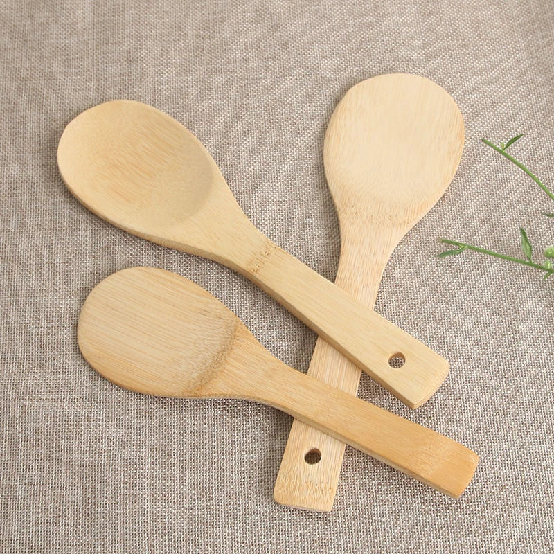 Bamboo Rice Spoon Wooden Kitchen Ladle Tablespoon Kitchen Utensils Tableware