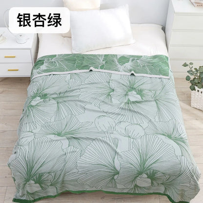 Bamboo Cotton Summer Quilt adult Bedding Blanket Bedspread 150*200 cm 2 Layers Muslin Sleeping Gauze Blanket For Afternoon Nap