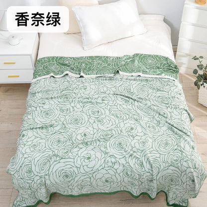 Bamboo Cotton Summer Quilt adult Bedding Blanket Bedspread 150*200 cm 2 Layers Muslin Sleeping Gauze Blanket For Afternoon Nap