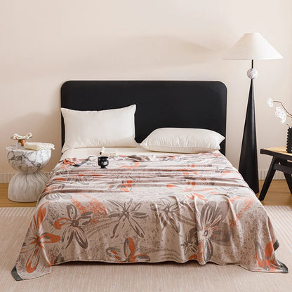 Natural Bamboo Fiber Blanket Breathable Sofa Bed Cover For Home Outdoor Jacquard Floral Cooling Summer Quilt Drop Shipping