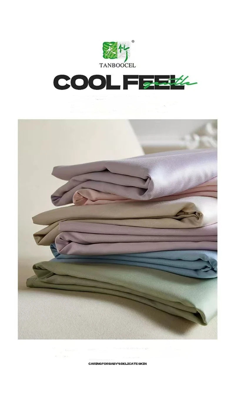 100% Bamboo Fibre Bedsheet Twin Queen King Size Flat Sheet Summer Solid Color Antibacterial Cooling Single And Double Bed Linens