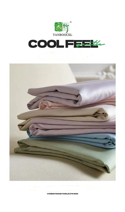 100% Bamboo Fibre Bedsheet Twin Queen King Size Flat Sheet Summer Solid Color Antibacterial Cooling Single And Double Bed Linens