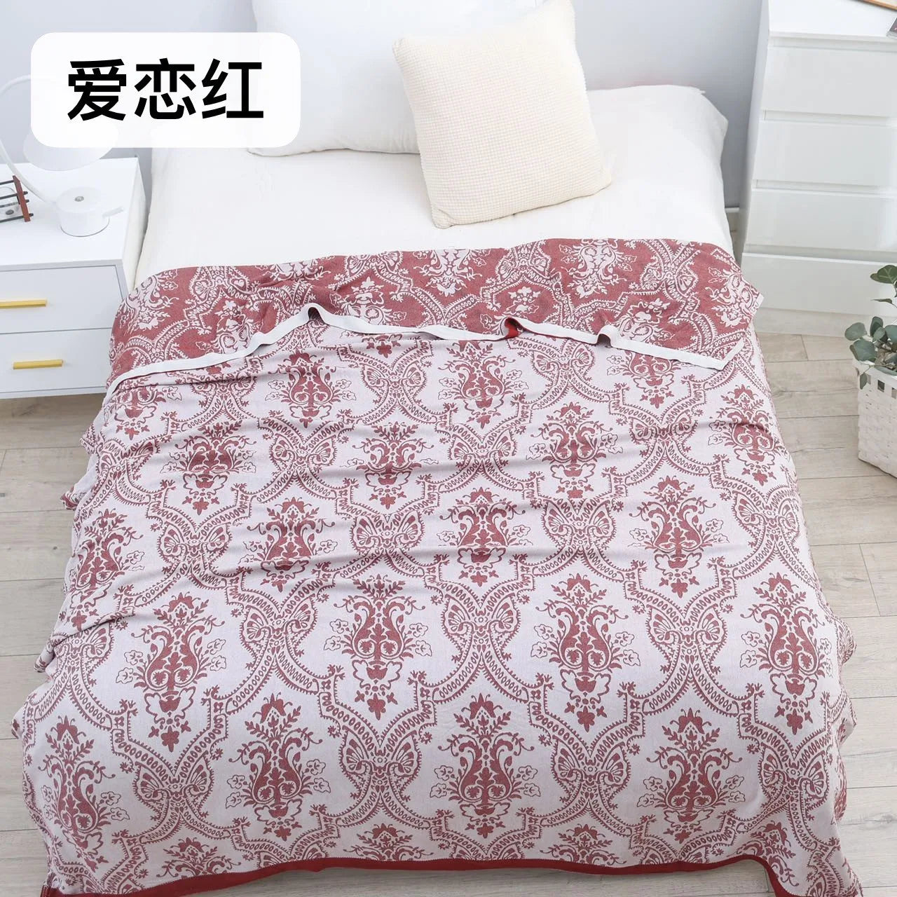 Bamboo Cotton Summer Quilt adult Bedding Blanket Bedspread 150*200 cm 2 Layers Muslin Sleeping Gauze Blanket For Afternoon Nap