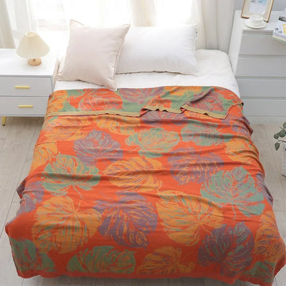 Bamboo Cotton Summer Quilt adult Bedding Blanket Bedspread 150*200 cm 2 Layers Muslin Sleeping Gauze Blanket For Afternoon Nap