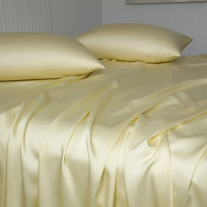 100%Organic Eucalyptus Plain Blue Flat Bed Sheets Lyocell Silky Soft Smooth Breathable Gentle to Skin Pillow shams