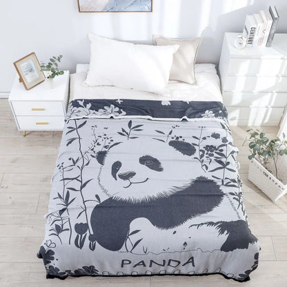 Bamboo Cotton Summer Quilt adult Bedding Blanket Bedspread 150*200 cm 2 Layers Muslin Sleeping Gauze Blanket For Afternoon Nap