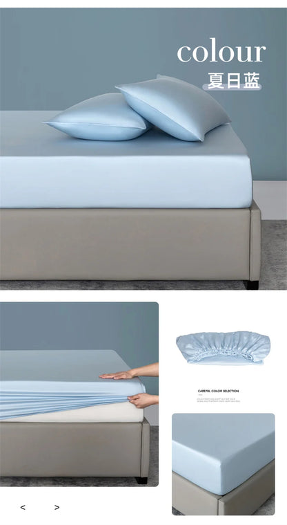 100% Bamboo Bed Sheet Set Luxury 3 Pieces Bedding Set (1pc Fitted Sheet and 2pcs Pillowcase) Non-Slip Mattress Cover for 100/160