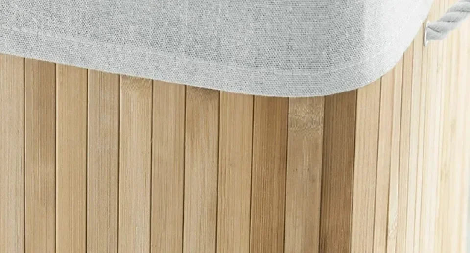 Bamboo Laundry Basket Breathable Woven Knit Laundry Basket Large Capacity Laundry Basket Environmentally Friendly Laundry Basket