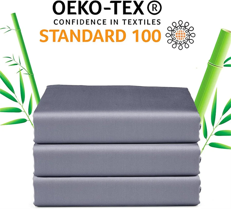 Organic Bamboo Bed Fitted Sheet Solid Color Silky Bed Cover Luxury Mattress Cover with Rubber Band Double Queen Size Customized