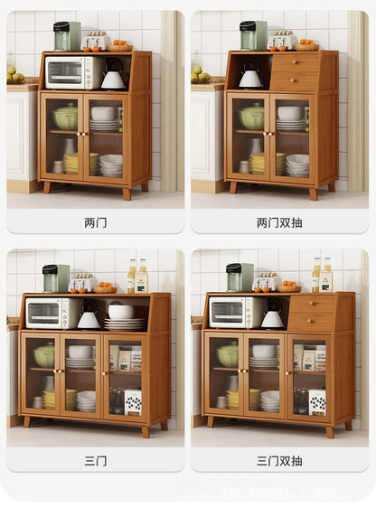 dining room Bamboo solid wood kitchen cabinets furniture sideboard side table furniture living room alacena Display cabinet