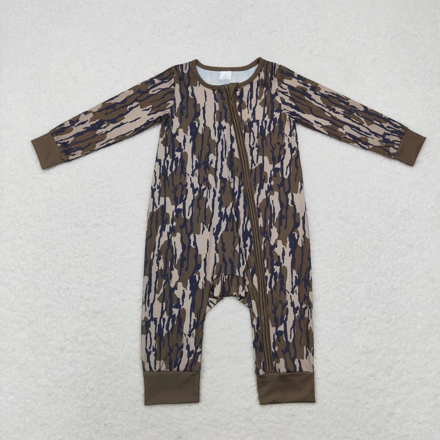 Wholesale Newborn Baby Boy Bamboo Camo Clothing Long Sleeves Zipper Jumpsuit Kids Children Toddler Spring Fall One-piece Romper
