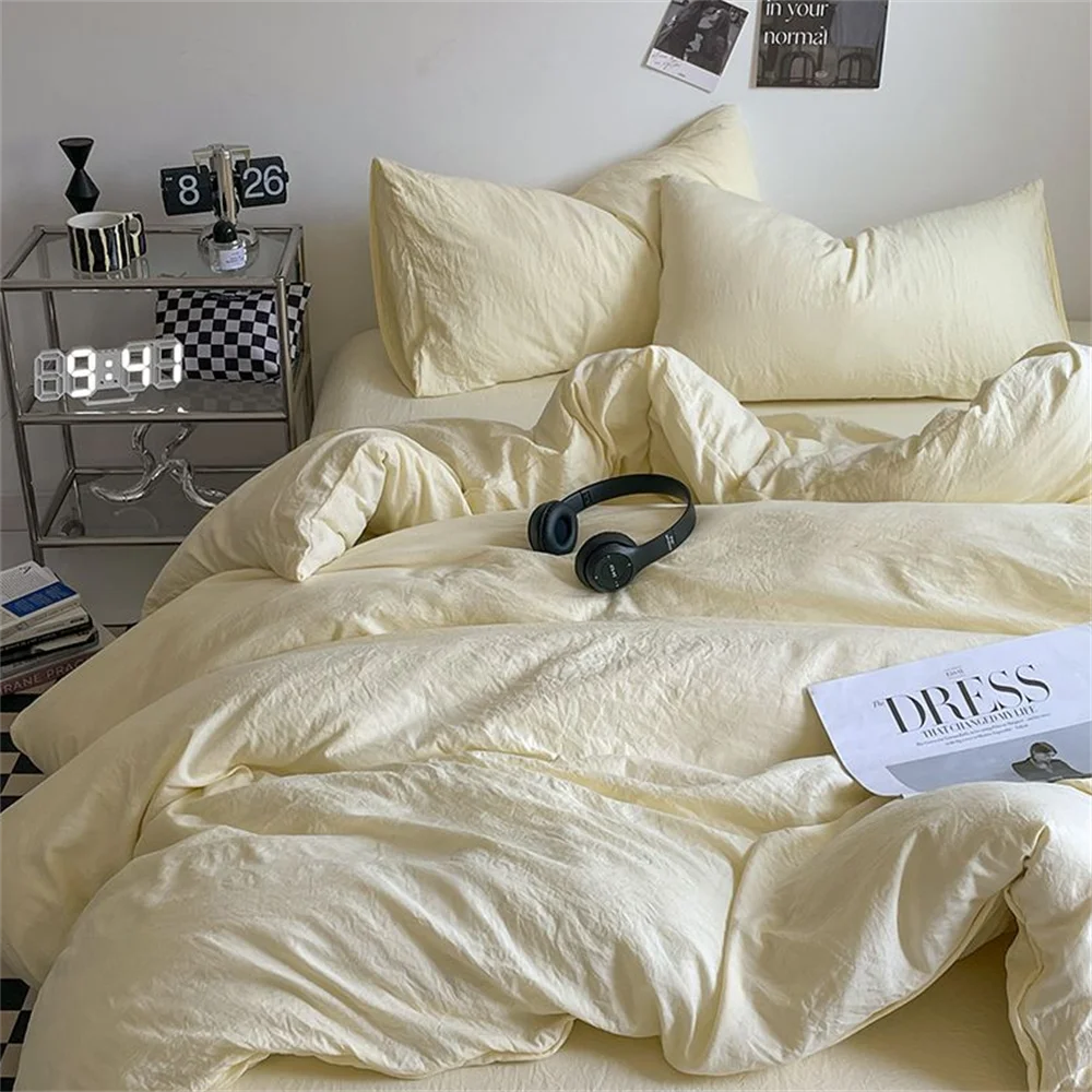 Thick Pure Brushed Bed Sheets, Duvet Cover Set, Four Piece Bedding Set Bed Sheet, Fully Enclosed for Home Gift