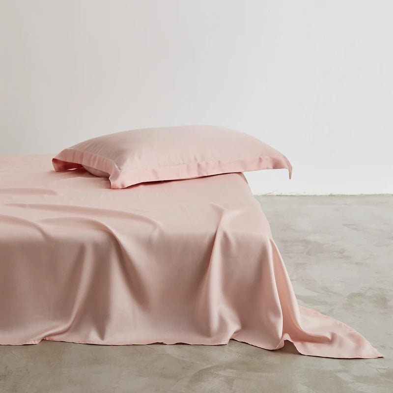 Luxury 100% Bamboo Bed Sheet Set with Fitted Sheets Flat Bedsheet Pillowcase Double Queen King Size Bedding Sets Smooth Silky