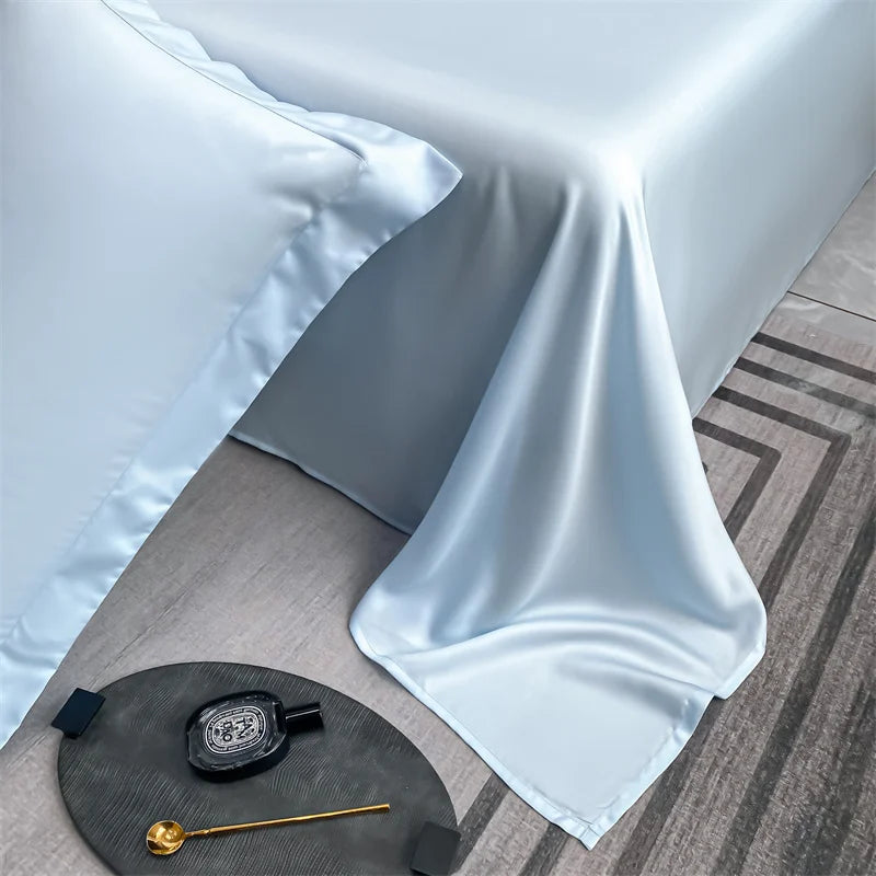 100% Bamboo Bed Sheet Flat Bed Sheets Luxury Flat Sheet Solid Color Single/Double/King/Queen Size Bed Linens Summer Cooling 2024