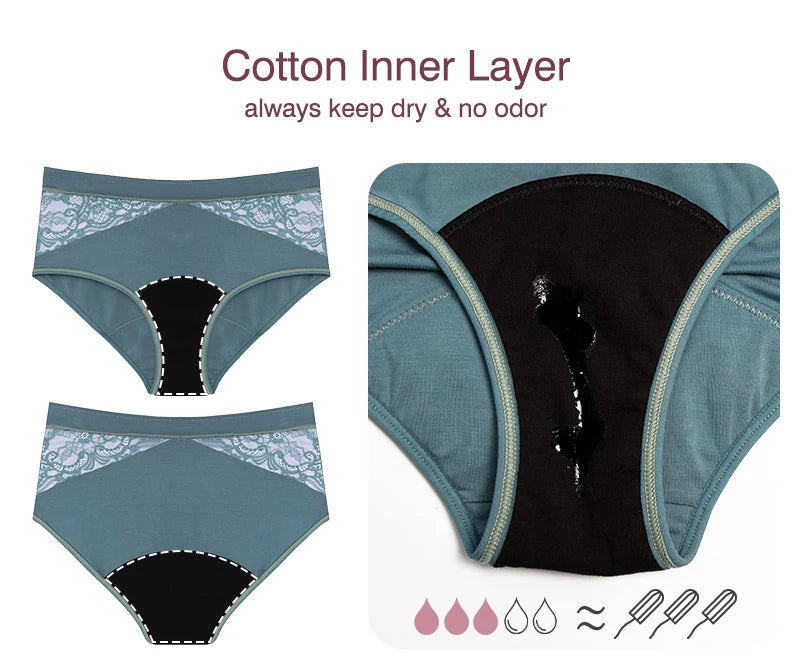 Bamboo Menstruation Panties Women High Waist Breathable Lingerie Leakproof Absorbent Period Briefs Bulk Reusable Underwear