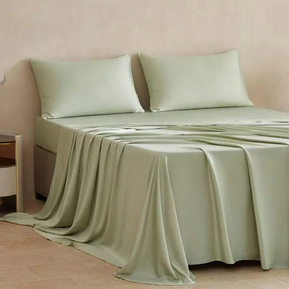 100% Bamboo Fibre Bedsheet Twin Queen King Size Flat Sheet Summer Solid Color Antibacterial Cooling Single And Double Bed Linens