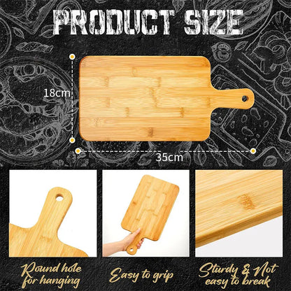 Bamboo Cutting Board with Handle Large Wooden Serving Board Kitchen Chopping Boards for Pizza Vegetables Meat