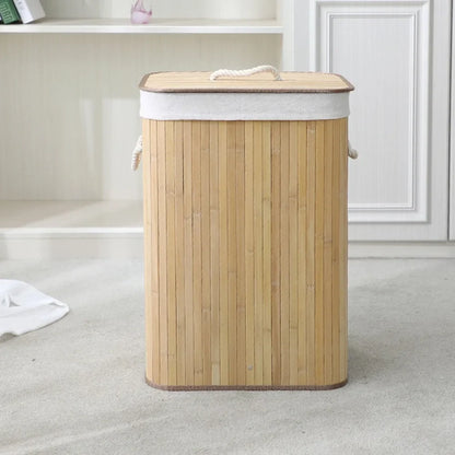Bamboo Laundry Basket Breathable Woven Knit Laundry Basket Large Capacity Laundry Basket Environmentally Friendly Laundry Basket