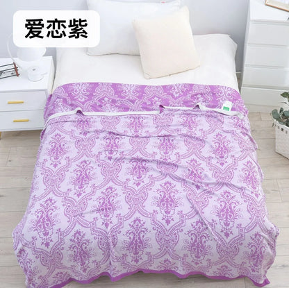Bamboo Cotton Summer Quilt adult Bedding Blanket Bedspread 150*200 cm 2 Layers Muslin Sleeping Gauze Blanket For Afternoon Nap