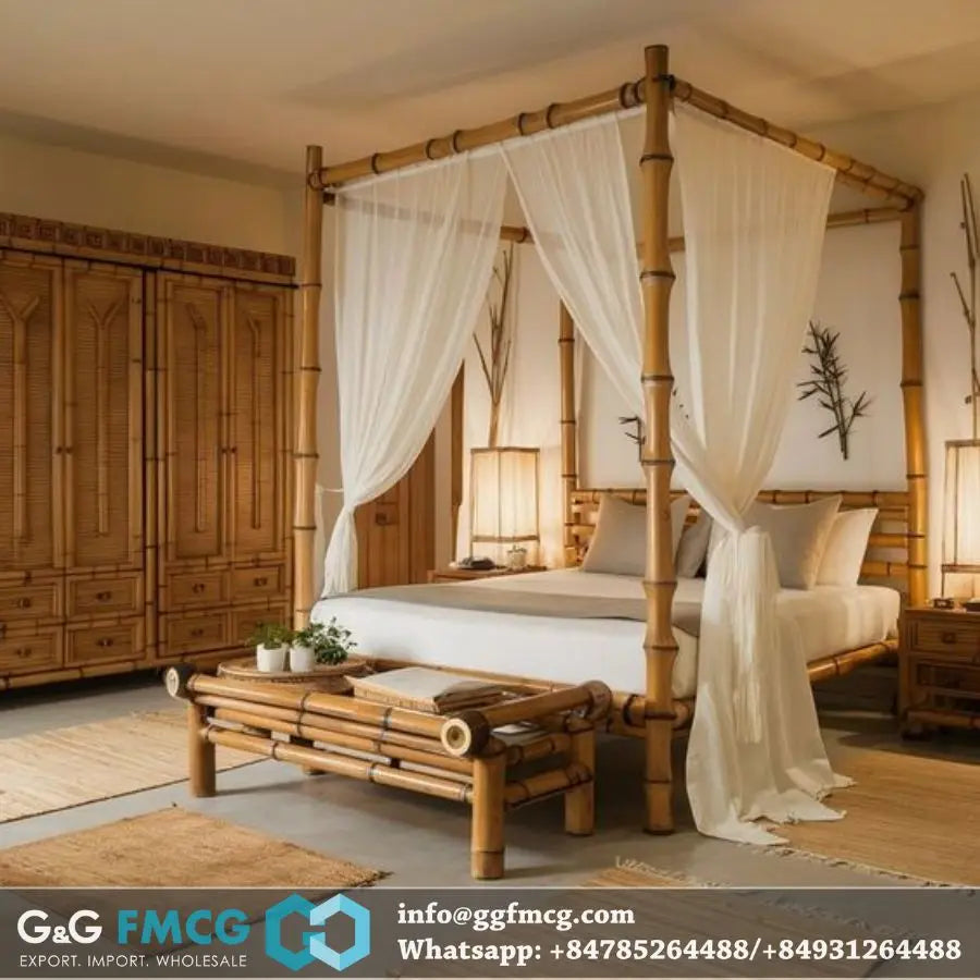 Wholesale High Quality Bamboo Beds with Modern, Rustic Design Made in Vietnam