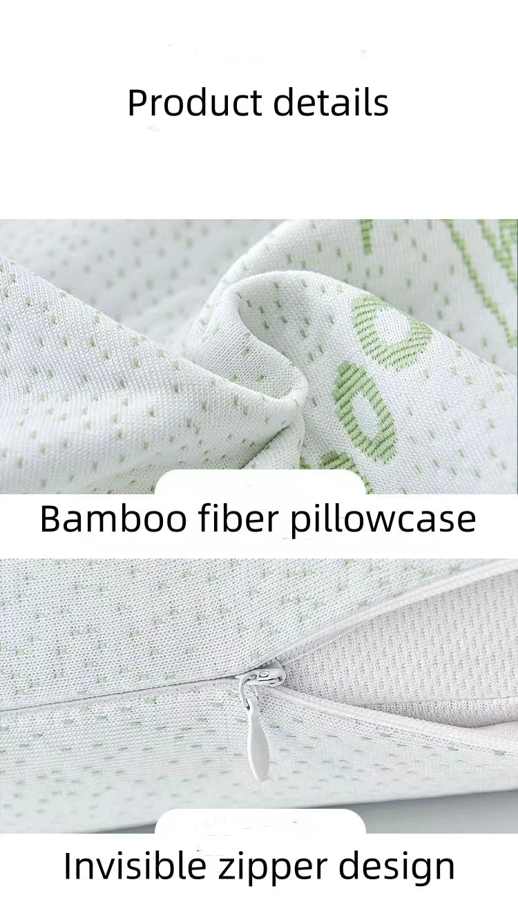 Bamboo fiber slow rebound bread memory pillow for protection, space cotton invisible zipper design, single person adult pillow c