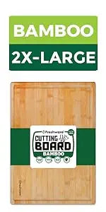 Bamboo Cutting Boards for Kitchen [Set of 3] Wood Cutting Board for Chopping Meat, Vegetables, Fruits, Cheese