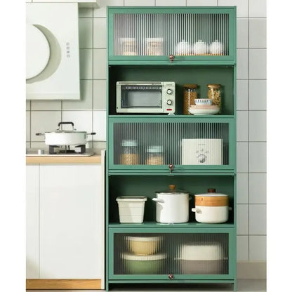 Factory Price Freestanding Kitchen Bamboo Cabinet With Flipping-up Dustproof Door Kitchen Storage Cabinet