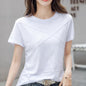 Fashion Spring Summer Slim Bamboo Cotton T-Shirts Women O-Neck Short Sleeve Korean Ribbed T Shirt Female Casual Solid Tops