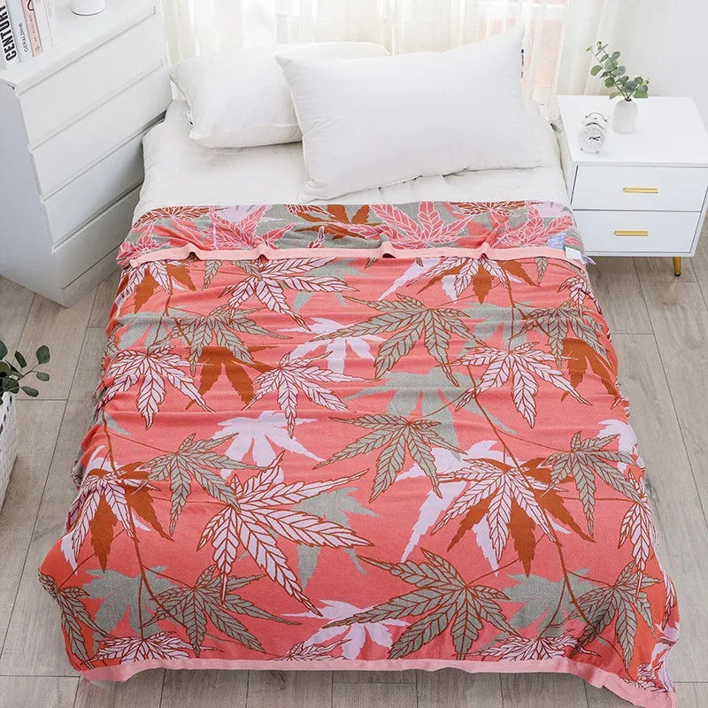 Bamboo Cotton Summer Quilt adult Bedding Blanket Bedspread 150*200 cm 2 Layers Muslin Sleeping Gauze Blanket For Afternoon Nap