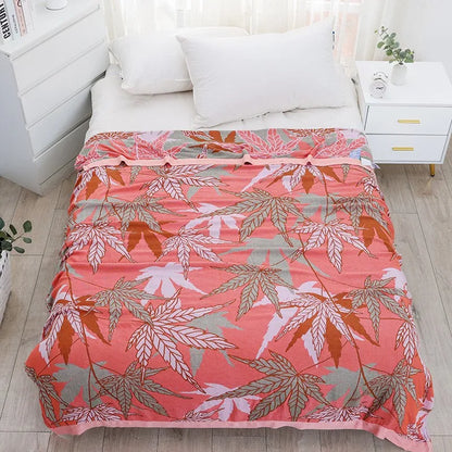 Bamboo Cotton Summer Quilt adult Bedding Blanket Bedspread 150*200 cm 2 Layers Muslin Sleeping Gauze Blanket For Afternoon Nap