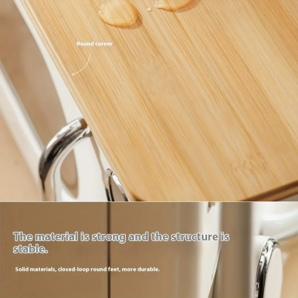 Bamboo Microwave Storage Rack Adjustable Kitchen Table Oven Cooker Organizer Shelf 1 Layer Household Desk Spice Condiment Holder