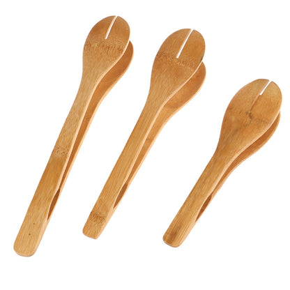 Bamboo Food BBQ Salad Toast Tongs Cake Pastry Tea Clip Clamp Useful Bamboo Cooking Tongs Bread Cake Clip Home Kitchen Tools