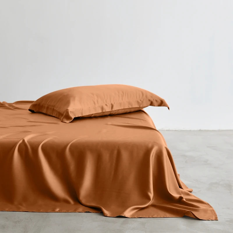 Luxury 100% Bamboo Bed Sheet Set with Fitted Sheets Flat Bedsheet Pillowcase Double Queen King Size Bedding Sets Smooth Silky