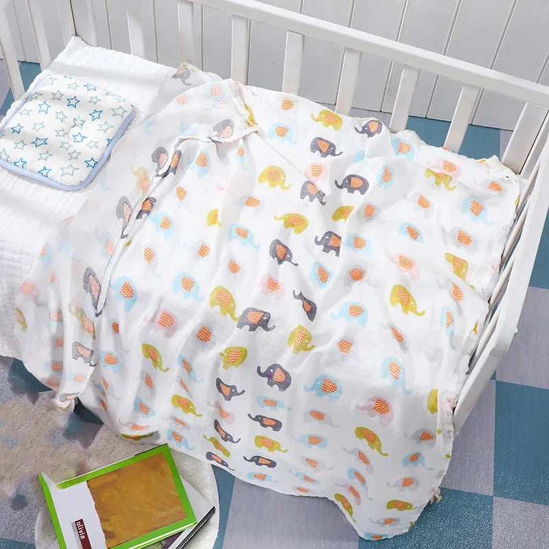 Bamboo Cotton Swaddle Wrap Baby Blanket Newborn Baby Swaddle Infant Wrap Soft Baby Bath Towel Swaddle Blankets