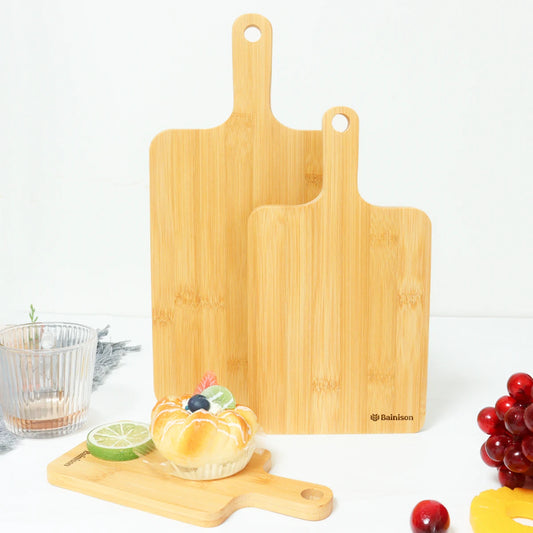 BainisonBamboo Cutting Board for Kitchen & Picnic – Waterproof, Grooved Surface for Non-Slip, Ideal for Fruits & Vegetables