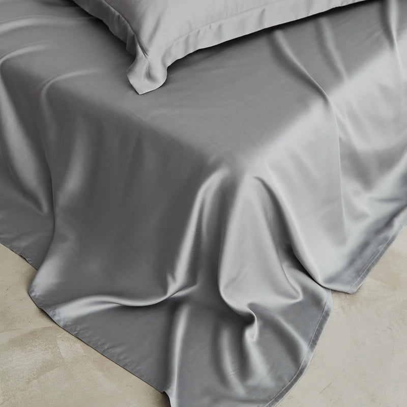Luxury 100% Bamboo Bed Sheet Set with Fitted Sheets Flat Bedsheet Pillowcase Double Queen King Size Bedding Sets Smooth Silky
