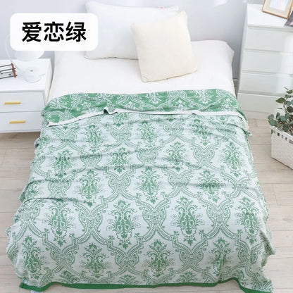 Bamboo Cotton Summer Quilt adult Bedding Blanket Bedspread 150*200 cm 2 Layers Muslin Sleeping Gauze Blanket For Afternoon Nap