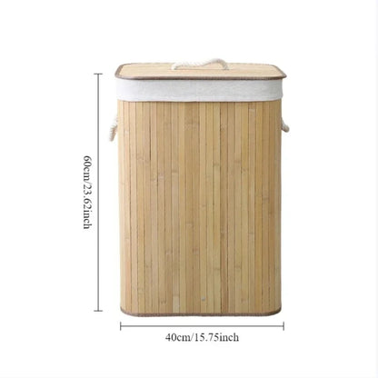 Bamboo Laundry Basket Breathable Woven Knit Laundry Basket Large Capacity Laundry Basket Environmentally Friendly Laundry Basket