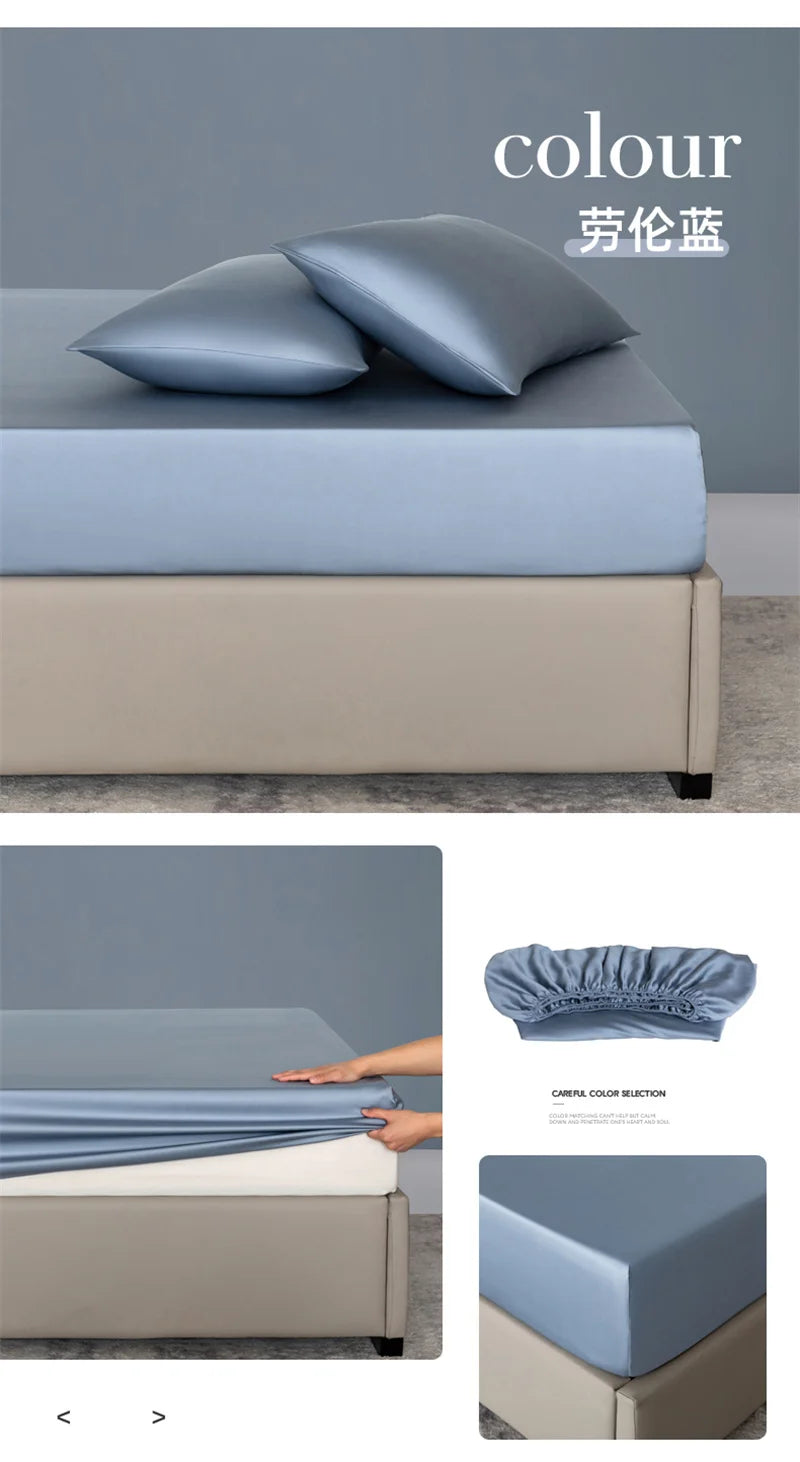 100% Bamboo Bed Sheet Set Luxury 3 Pieces Bedding Set (1pc Fitted Sheet and 2pcs Pillowcase) Non-Slip Mattress Cover for 100/160