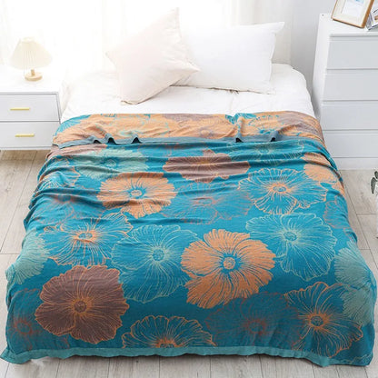 Bamboo Cotton Summer Quilt adult Bedding Blanket Bedspread 150*200 cm 2 Layers Muslin Sleeping Gauze Blanket For Afternoon Nap