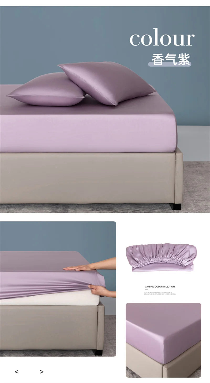 100% Bamboo Bed Sheet Set Luxury 3 Pieces Bedding Set (1pc Fitted Sheet and 2pcs Pillowcase) Non-Slip Mattress Cover for 100/160