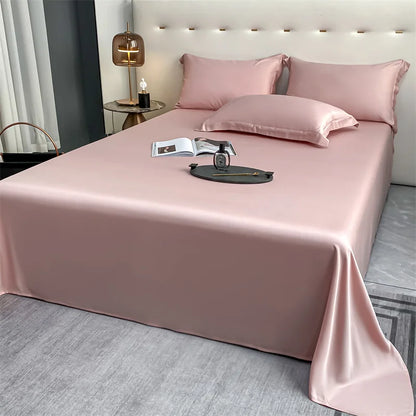 100% Bamboo Bed Sheet Flat Bed Sheets Luxury Flat Sheet Solid Color Single/Double/King/Queen Size Bed Linens Summer Cooling 2024