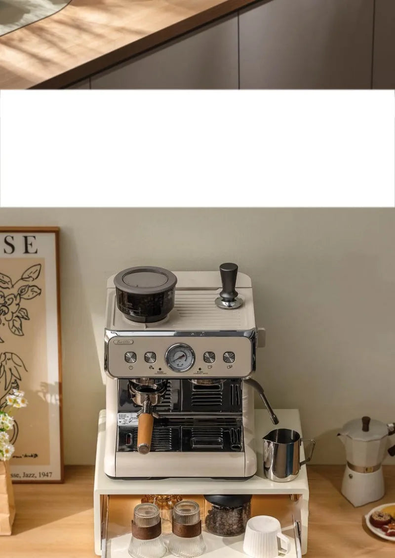 Bamboo Making Kitchen Storage Racks Coffee Machine Microwave Oven Household Pull Type Storage Rack Dustproof Cup Saucer Holders