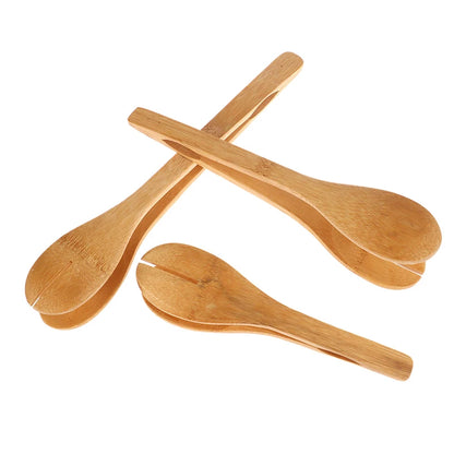 Bamboo Food BBQ Salad Toast Tongs Cake Pastry Tea Clip Clamp Useful Bamboo Cooking Tongs Bread Cake Clip Home Kitchen Tools