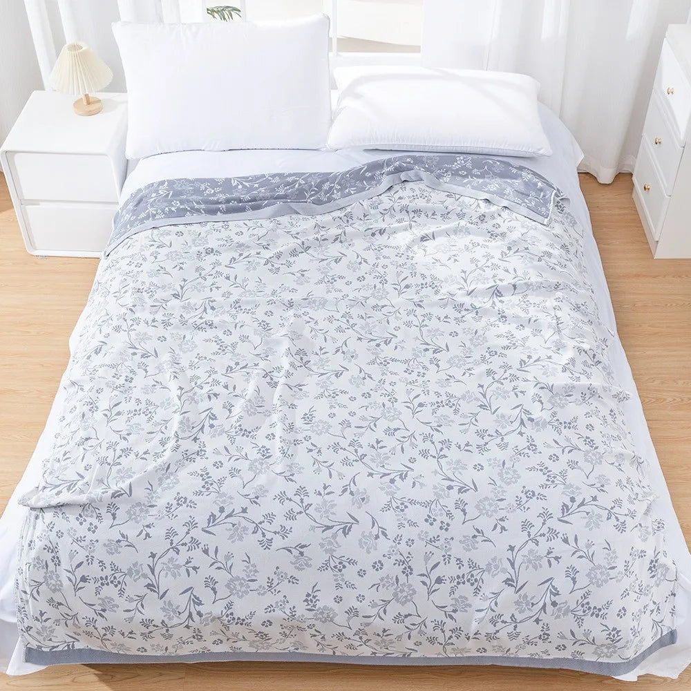 Bamboo Cotton Summer Quilt adult Bedding Blanket Bedspread 150*200 cm 2 Layers Muslin Sleeping Gauze Blanket For Afternoon Nap